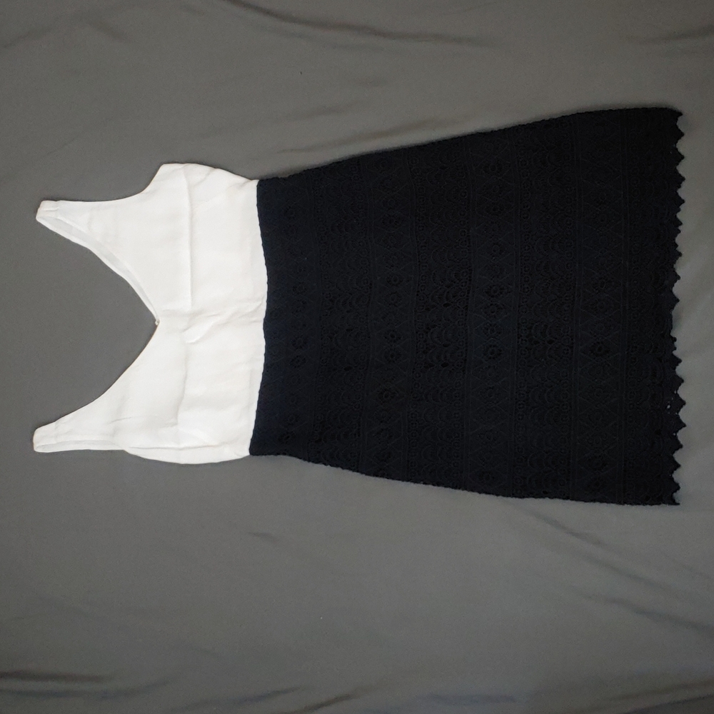 LOFT Size 4P Black and White Dress